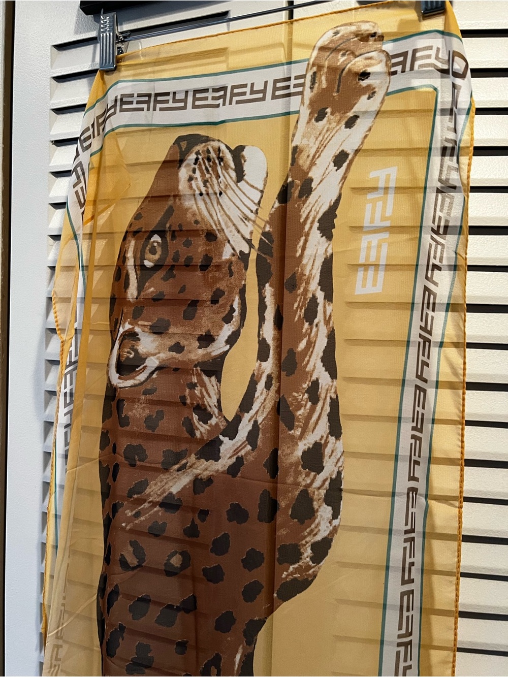 Unbranded Leopard Print Scarf in Brown and Cream